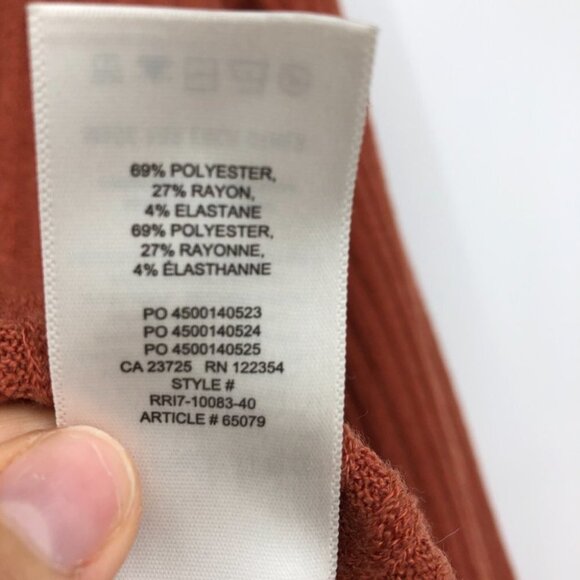 Aritzia Wilfred Free  Pumpkin Brown Orange Rudko Longsleeve Crew Neck size XXS - Picture 13 of 13